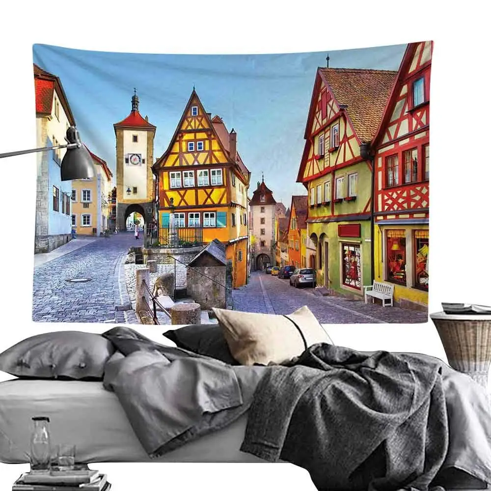 Немецкий Ротенбург ob der Таубер Бавария немецкая известная улица с красочными