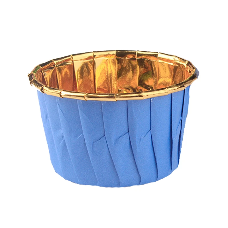 50 шт./компл. выпечки чашки чистого цвета мелованная бумага обертки для пирожных