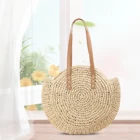 Соломенная Сумка через плечо, круглая Летняя Пляжная Сумочка с Бали, большие плетеные тоуты, Летние повседневные дамские сумки для отпуска