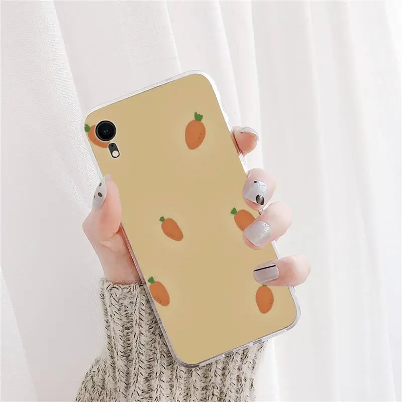 

Yinuoda Cute carrot Black Soft Shell Phone Case Capa For iPhone X XS MAX 11 11 pro max 6 6s 7 7plus 8 8Plus 5 5S XR SE 2020