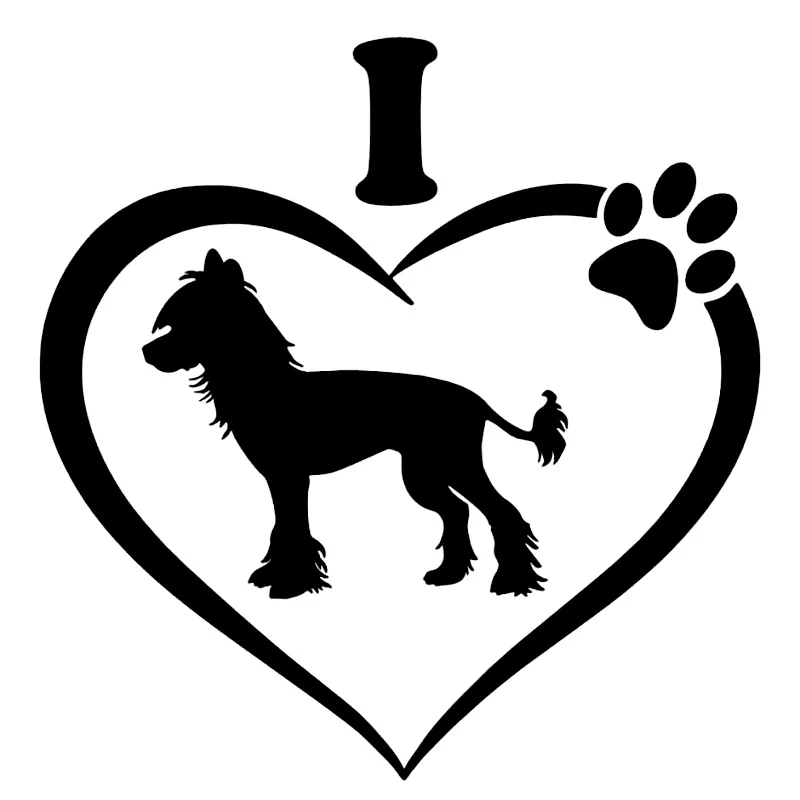 S51530 различные размеры/цвета наклейка я люблю мою китайскую хохлатую собаку