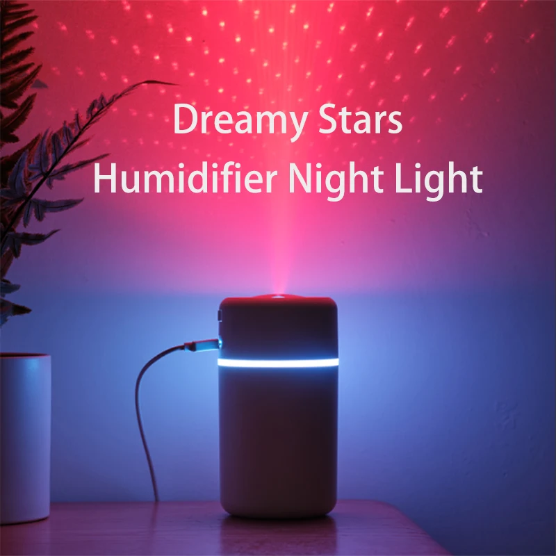 Regular Dry Burning Prevention Vehicle Borne Spray With Sky Star Projection Humidifier Night Light For Home Bedroom Decoration