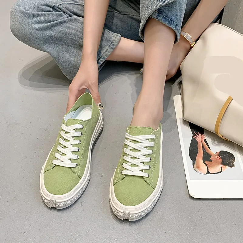 

All-Match Shoes Woman Flats Round Toe Tennis Female Espadrilles Platform Modis Casual Sneaker Dress Breathable New Summer 2021