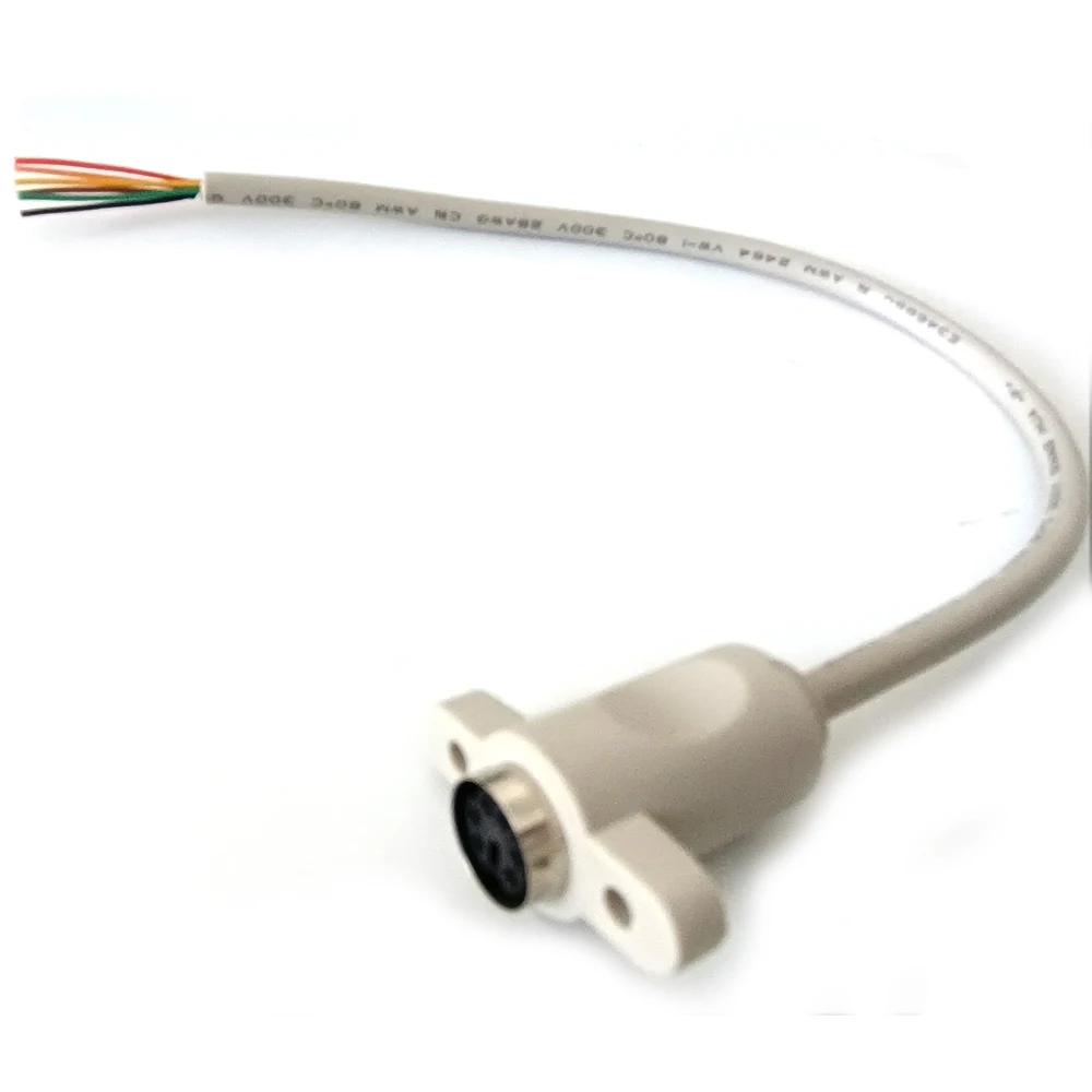 Фото Mini Din 6pin MD 6p Female to Wire End PS2 Extender Female Socket Монтажный провод для клавиатуры и мыши Удлинительный кабель №2