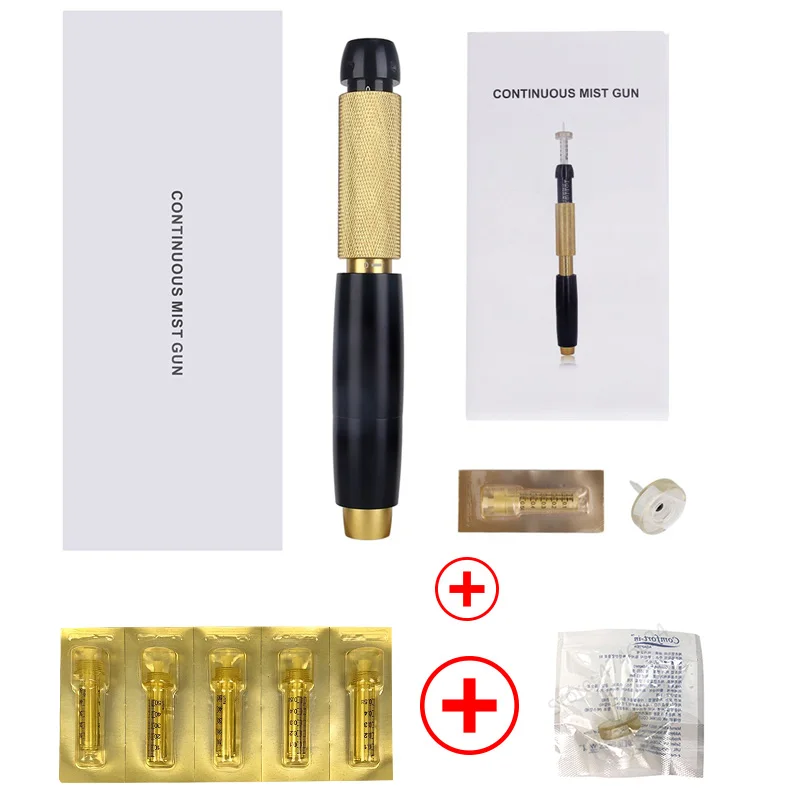 Pen kit 5 syringe Гиалуроновая ручка с 3 передачами высокого давления, 0,5 мл, непрерывный инжектор, гиалуроновая ручка для похудения, для заполнения губ, удаления морщин - Цвет: Pen kit 5 syringe