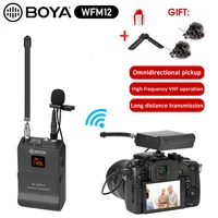 boya by wfm12 audio uhf wireless lavalier microphone for iphone android smartphones video dslr camera interview live recording
