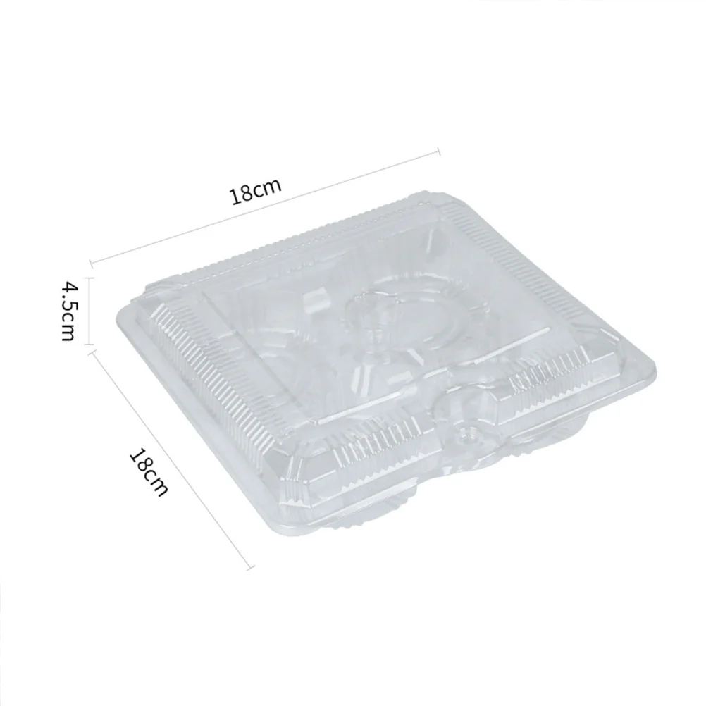 

100 Pcs 4-grids Disposable Food Package Boxes Transparent Baking Packaging Boxes Egg Tart Trays for Home Restaurant