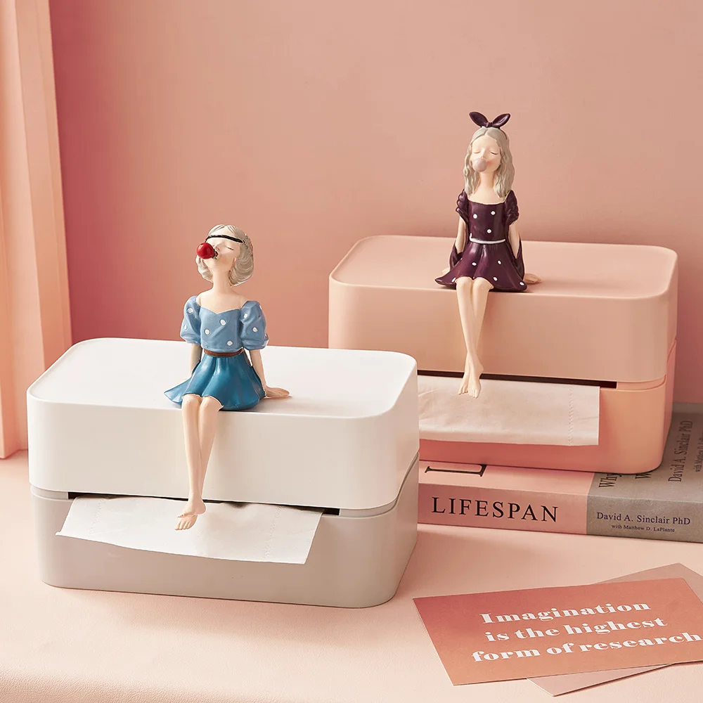 

Bubble Girl Tissue Box Kitchen Napkin Holder Wet Wipes Container Bathroom Accessories Toilet Paper Holder Nordic Home Decor