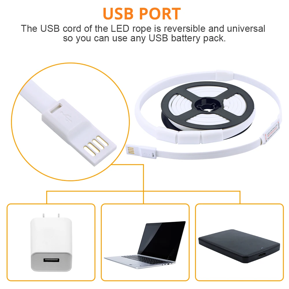 RGB Светодиодная лента гибкая освещения с батарейным отсеком Водонепроницаемая