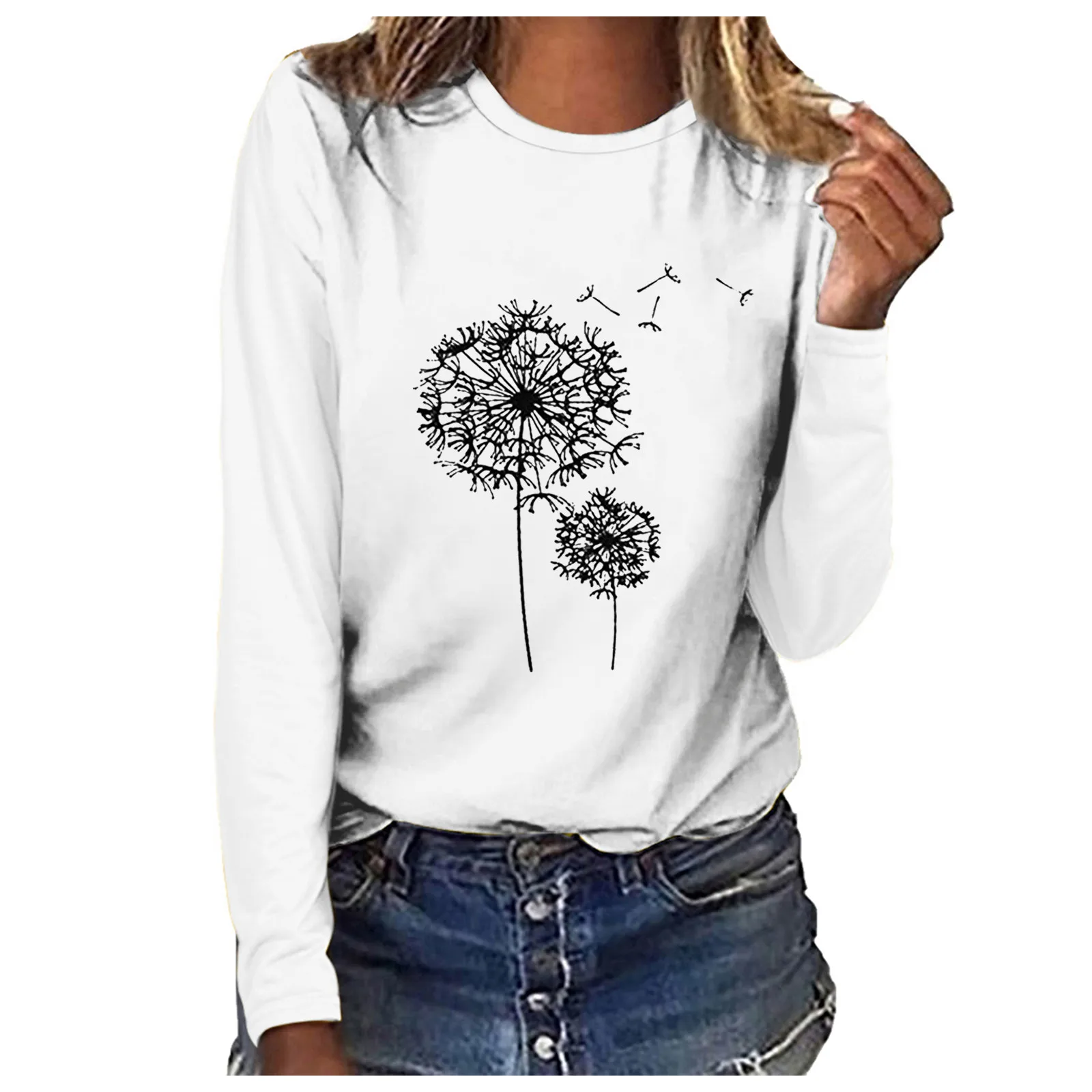 2021 Women's Sweetshirts Print O Neck Shirt Long Sleeve Casual Blouse Pullovers Top Autumn Street Sweatshirt футболка женский