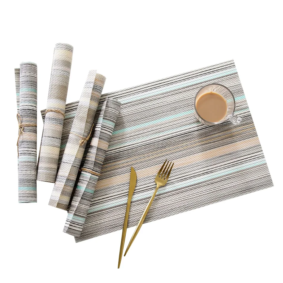 Тканые виниловые салфетки для обеденного стола моющиеся легко Нескользящие