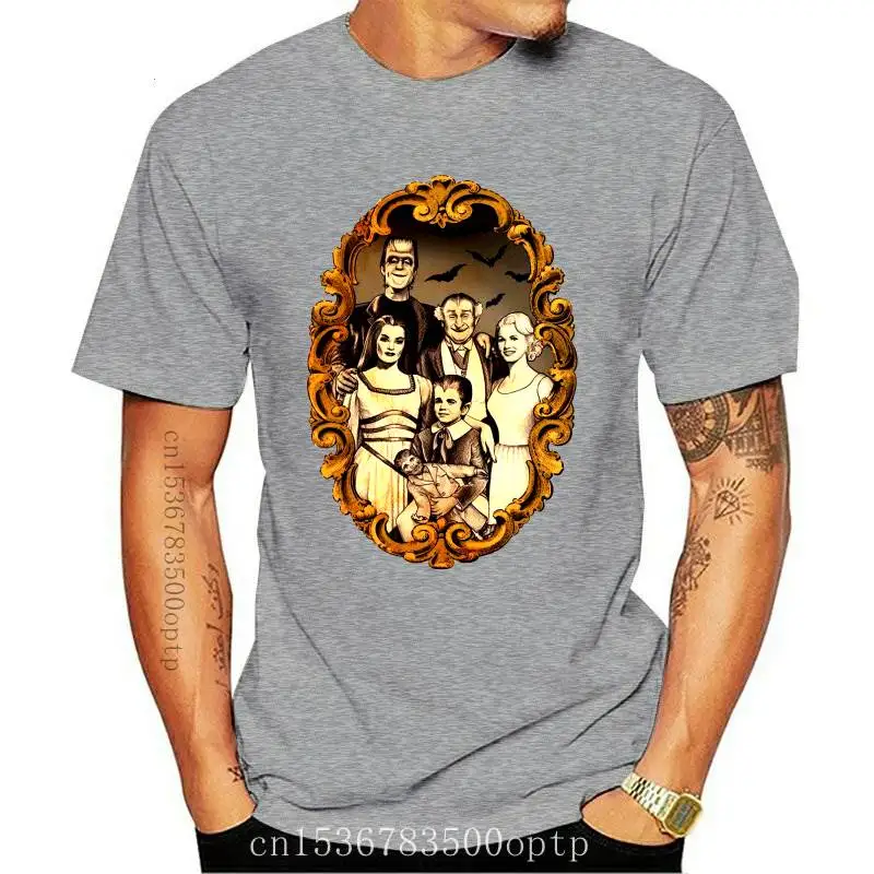 

New The Munsters Movie Poster Men'S Tshirts Streetwear Harajuku Tshirt Gym T Shirts Black Of White Tee Shirt Black Top