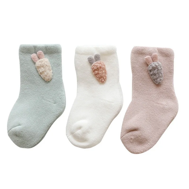 3 пар/упак. Детские Носки с махровой Повседневное мультфильм аксессуары Thickenedno
