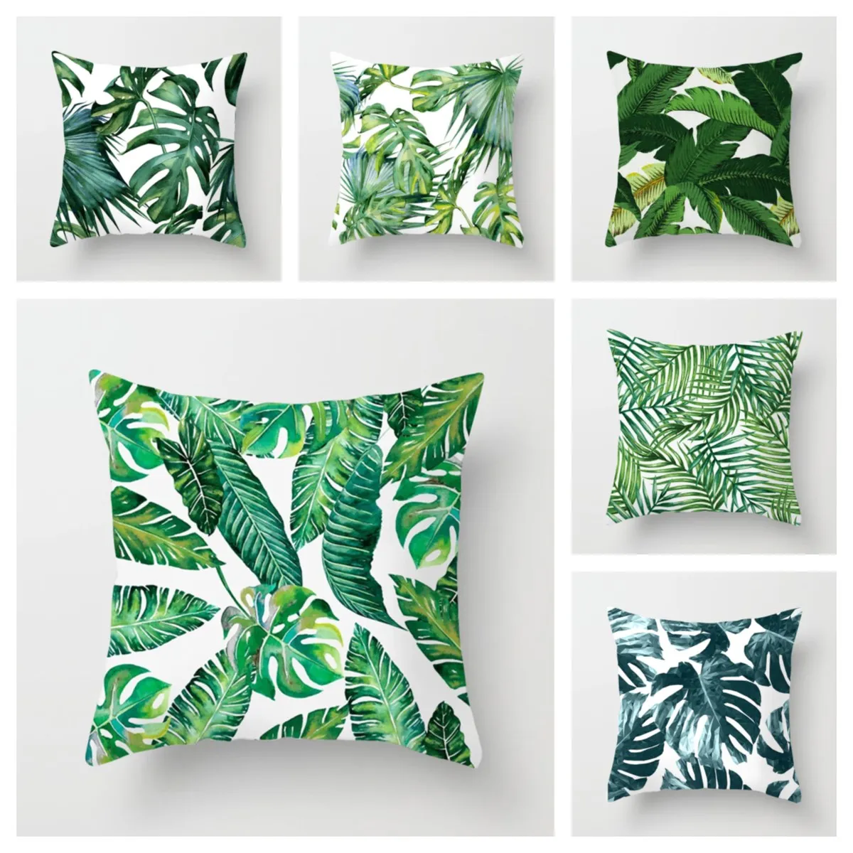 

Tropical Plant Print Collection Decorative Pattern Home Pillowcase Square Office Decor Cushion Cover