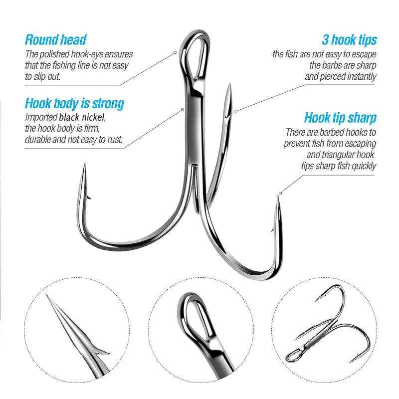 50 шт./кор. прочный руководство супер острыми тройниками размеры 4–12 # приманки