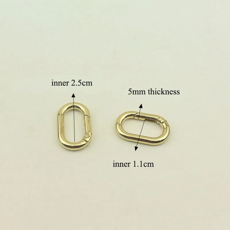 20pcs 25mm Metal Oval Spring O Ring Buckles Openable Keyring Dog Snap Trigger Clasp Clip Bag Belt Leather Craft DIY Bag Parts