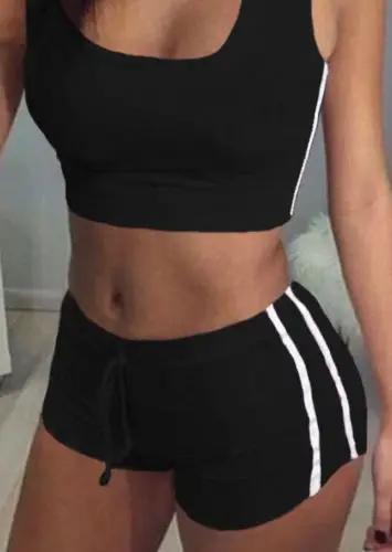Женский комплект из 2 предметов летний спортивный костюм короткий топ и шорты