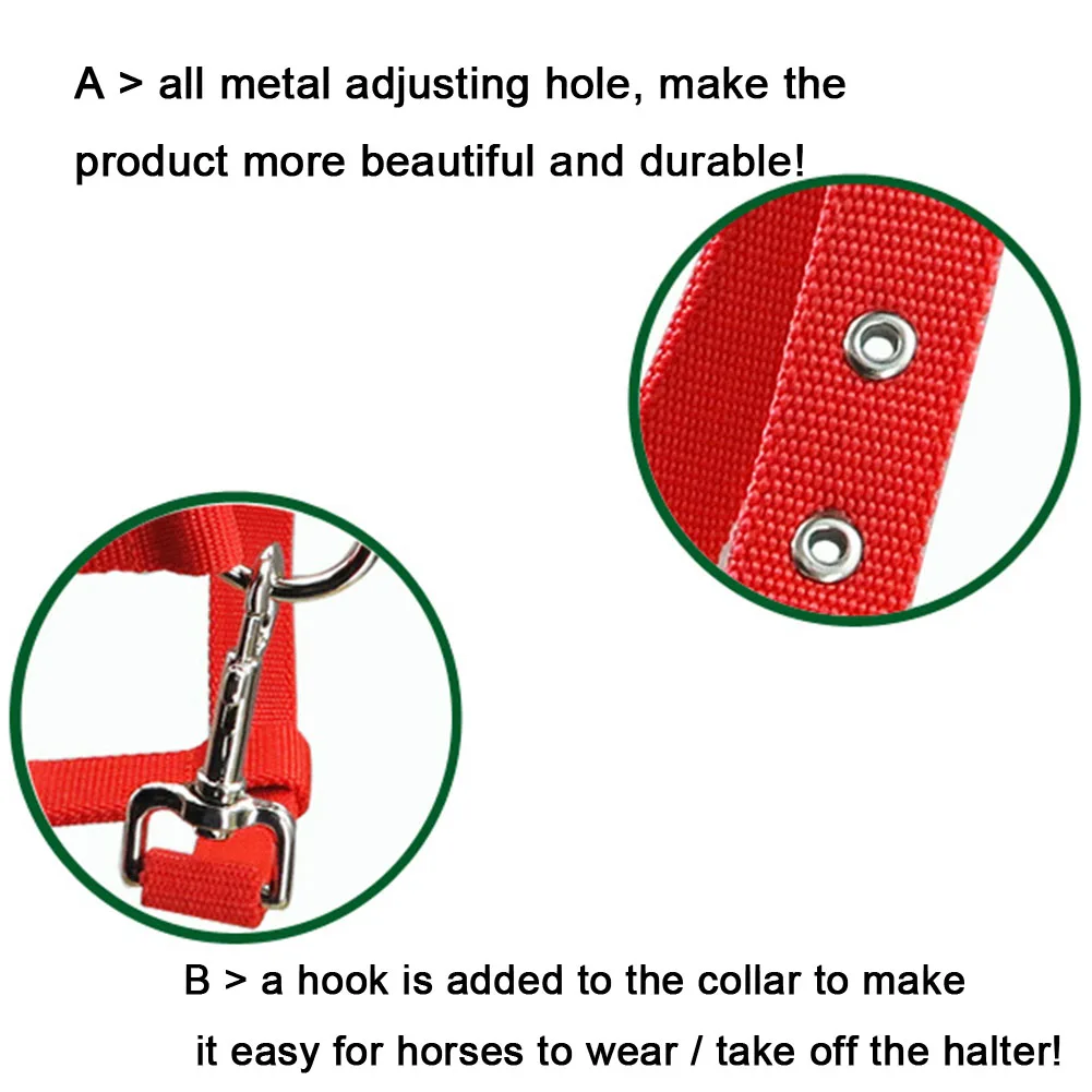 

Protective Adjustable Strap Horse Halter Practical Riding Equipment Multiple Sizes Fleece Padded Accessories Outdoor Sports