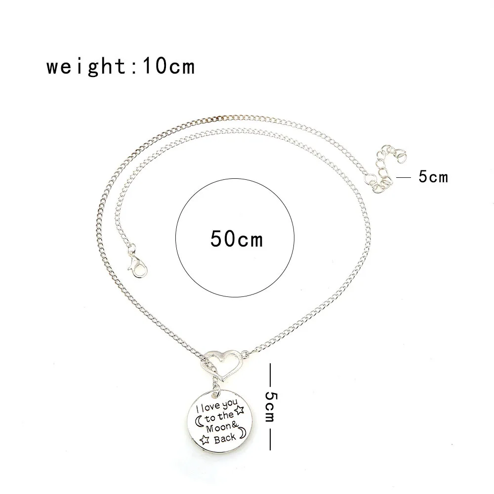 

Fashion Lover Necklace Man I Love You Day And Night Pendant Fashion Necklace For Lover Jewelry Wholesale Bohemia Metal Round