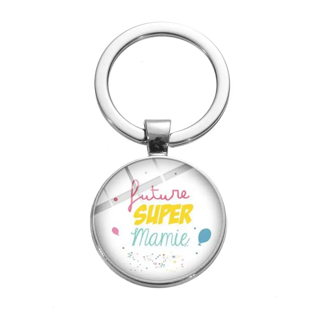 Style 6 SONGDA Super Mamie Super Papy брелок посеребренный стеклянный кабошон ручной работы брелок для родителей лучшие подарки для бабушек и дедушек - Цвет: Style 6