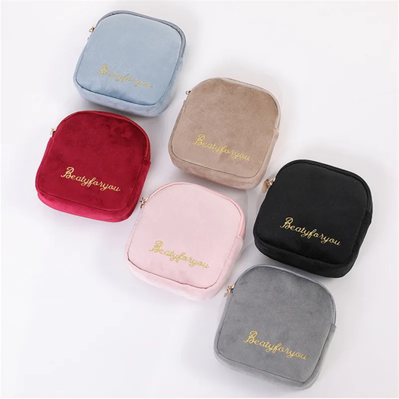 

Diaper Sanitary Napkin Storage Bag Canvas Pad Makeup Bag Coin Purse Jewelry Organizer Credit Card Pouch Case Tampon Packaging