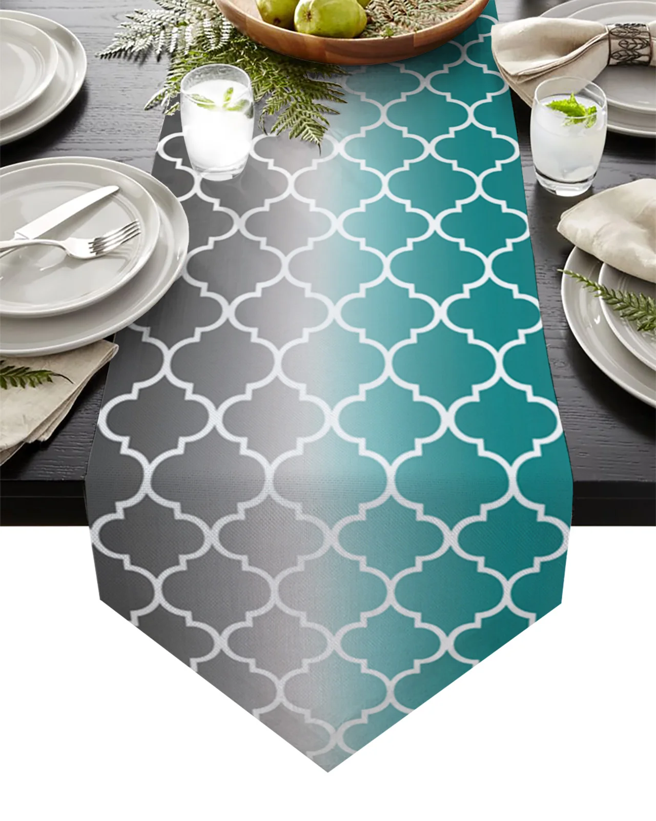 Марокканская бирюза градиентная настольная дорожка для свадебной вечеринки