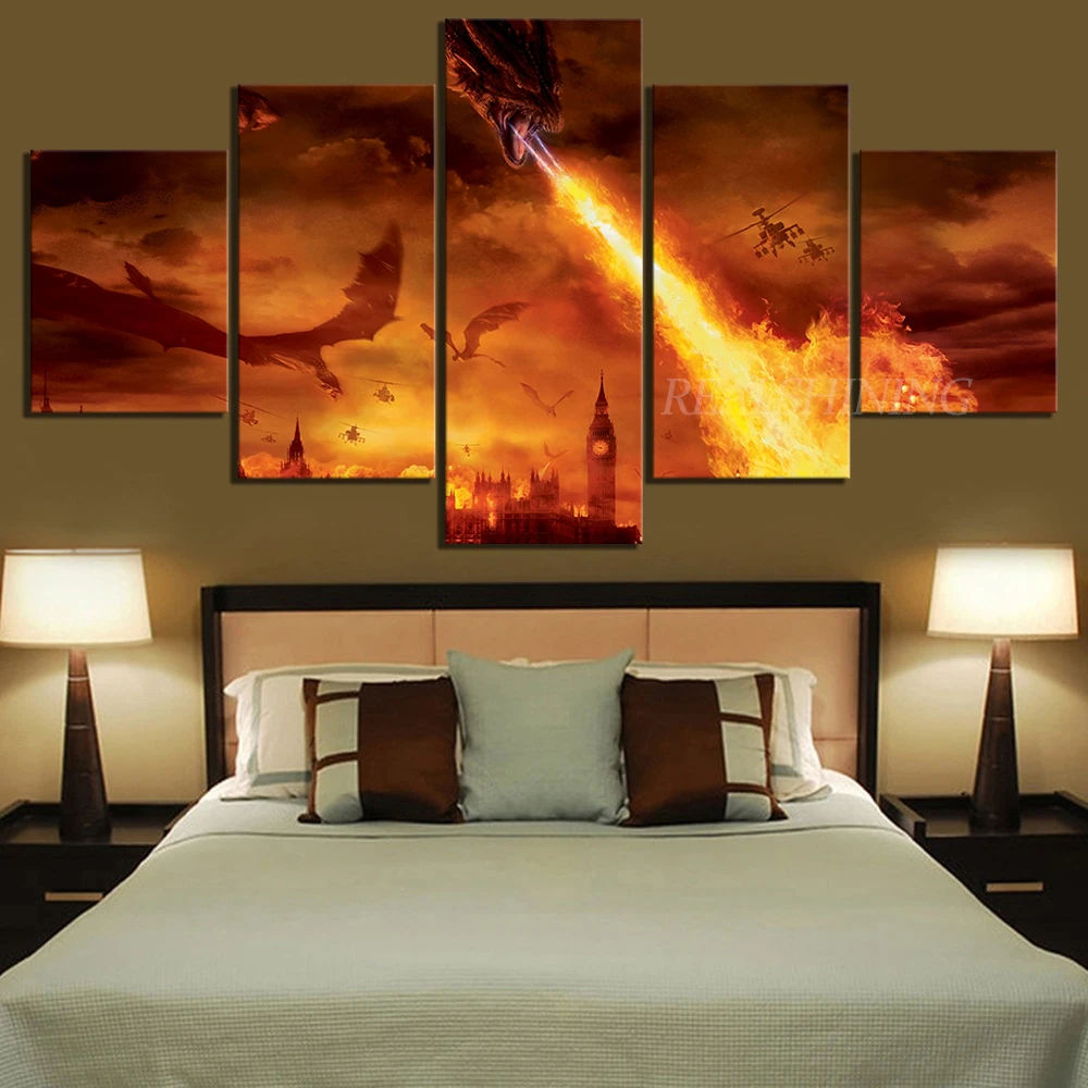 

Алмазная роспись дракона 5d квадратная мозаика с изображением лондонского периода огня Алмазная вышивка мозаика круглая сверло 5 шт. Настен...