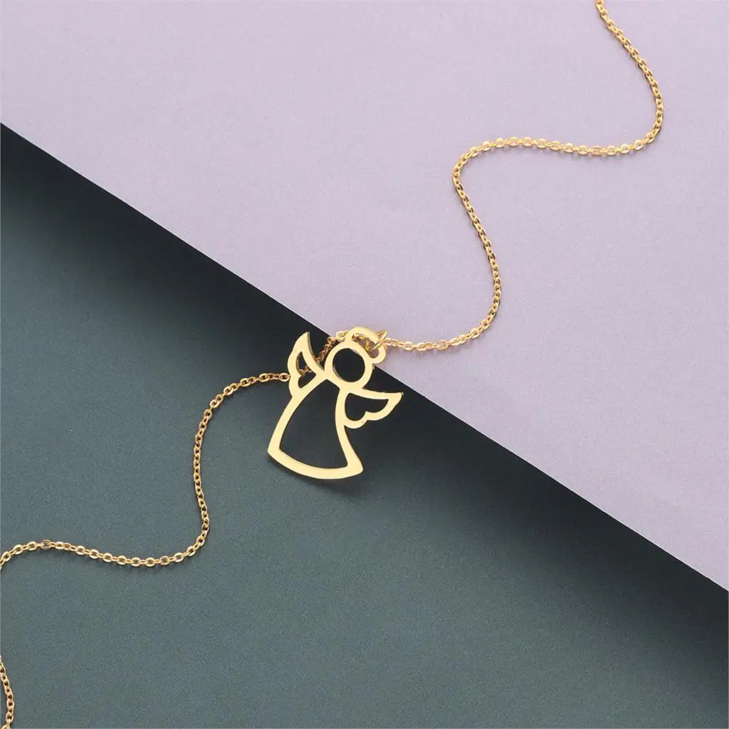 Kinitial ожерелья крылья из нержавеющей стали с изображением животных массивное