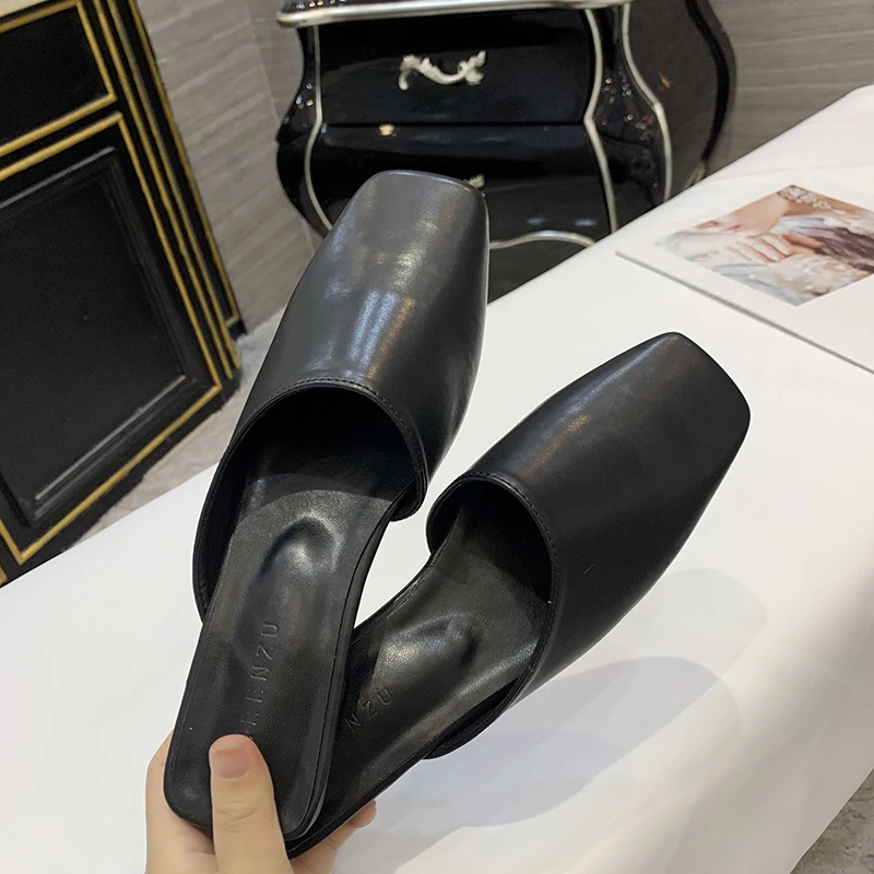Бренд molan Designers коллекция 2020 года сезон весна Новинка модные кожаные шлепанцы на