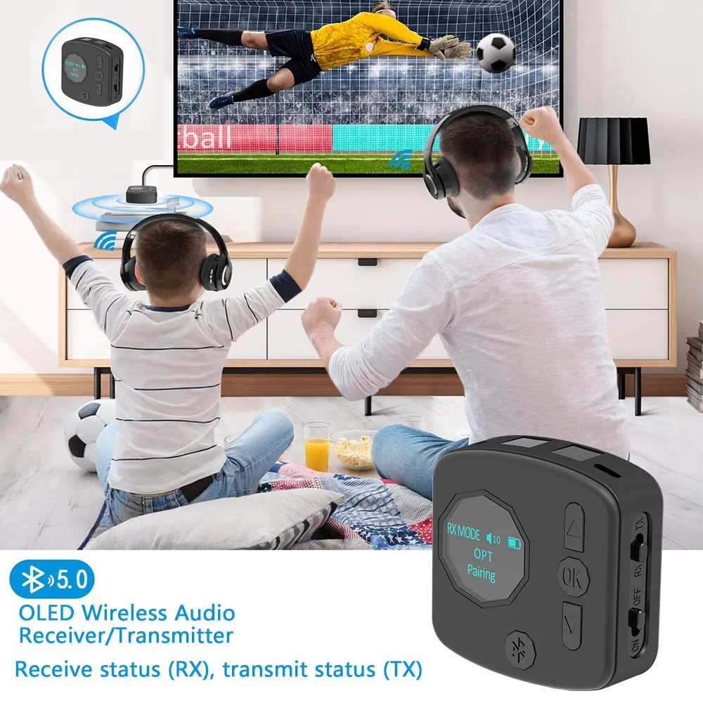 

Bluetooth 5.0 Transmitter Receiver CSR8675 OLED Display USB Wireless Audio Receiver/transmitter Stereo Music Audio Adapter
