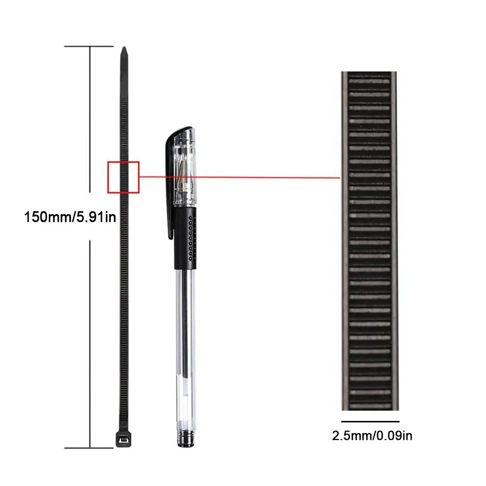 Нейлоновые кабельные стяжки 100 шт. сверхмощные премиум-класса 50 фунтов