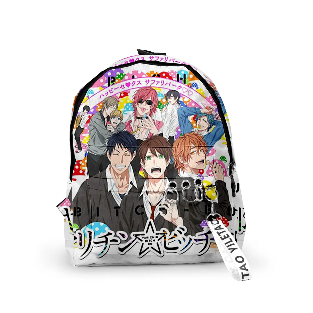 

2021 New Arrival Yarichin B Club Oxford Fabric One Shoulder Keychain Backpack Printed Casual Student School Bag