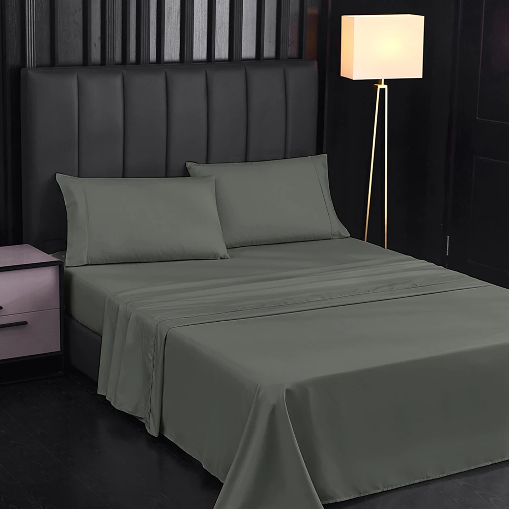 Набор из 4 простыней и наволочек хлопок однотонный двуспальная Калифорния D30 | Дом