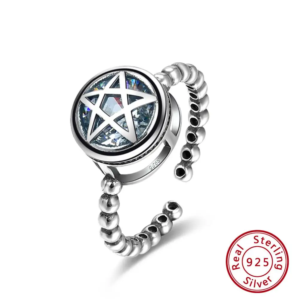 SR125-W ORSA JEWELS, Настоящее, 925, женские регулируемые кольца, Стерлинговое Серебро, кубический цирконий, в форме звезды, женское кольцо, стильные ювелирные изделия SR125 - Цвет камня: SR125-W