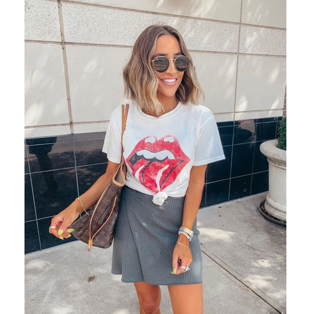 Женская футболка с короткими рукавами летняя повседневная свободная круглым