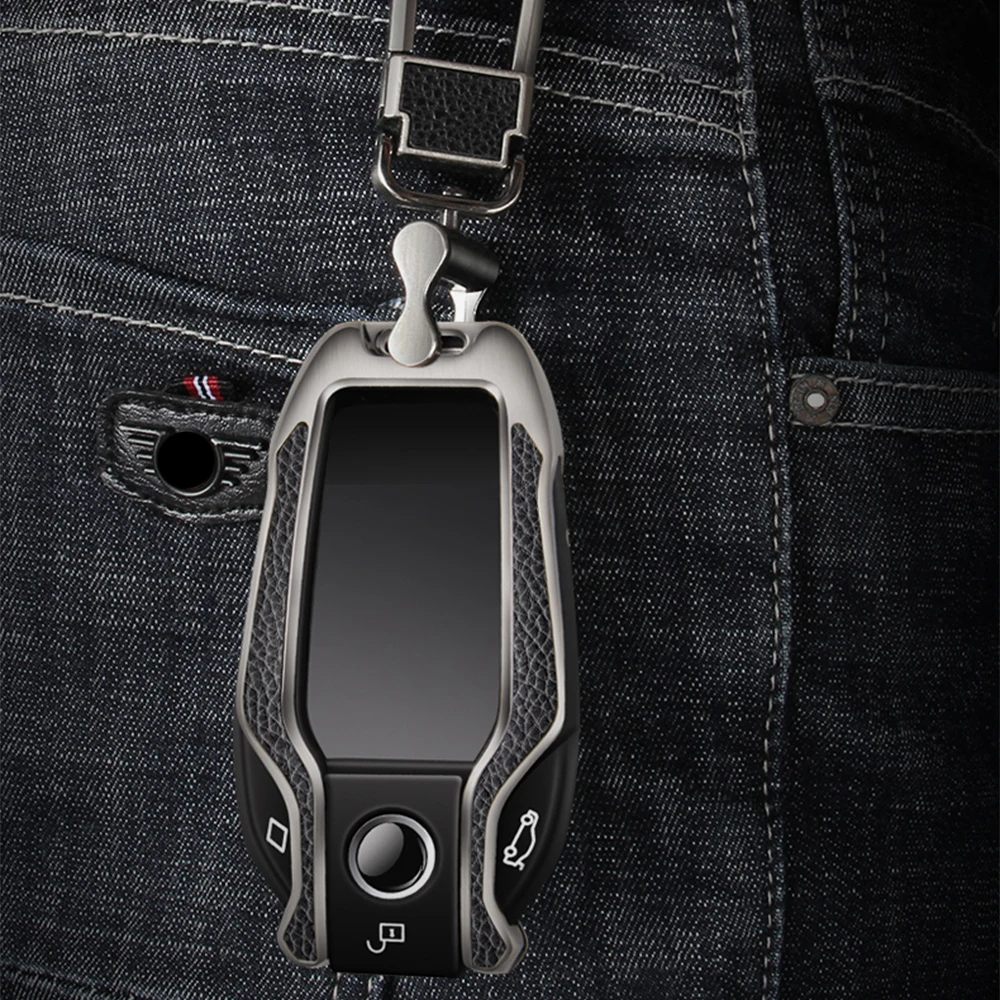 Чехол для автомобильных ключей из цинкового сплава светодиодный ным дисплеем BMW 5