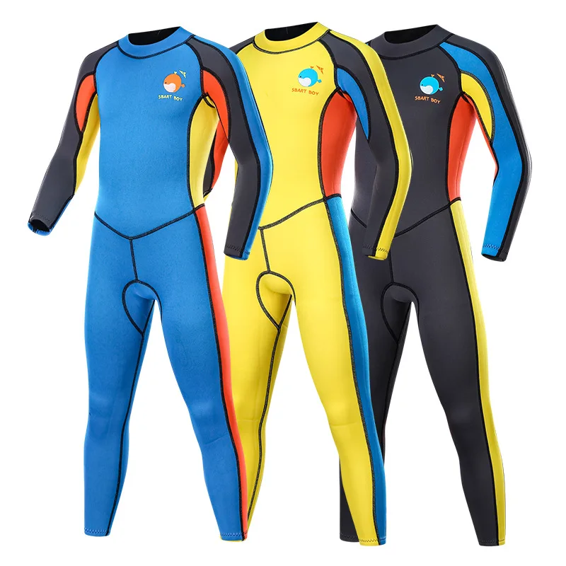 

New Kids Diving Suit Underwater Diving Snorkeling 2MM Warm Children's Swimsuit Boys and Girls Surfing One-Piece Wetsuit