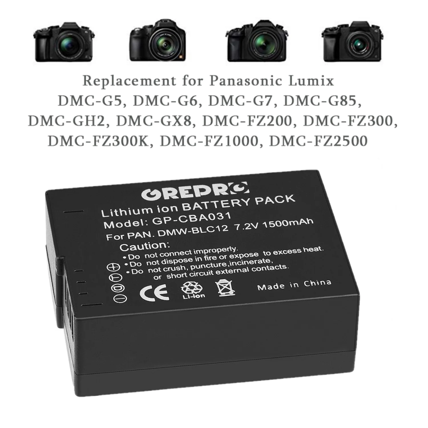 Аккумулятор DMW BLC12 BLC12E + двойное зарядное устройство с портом Type C для Panasonic Lumix FZ1000