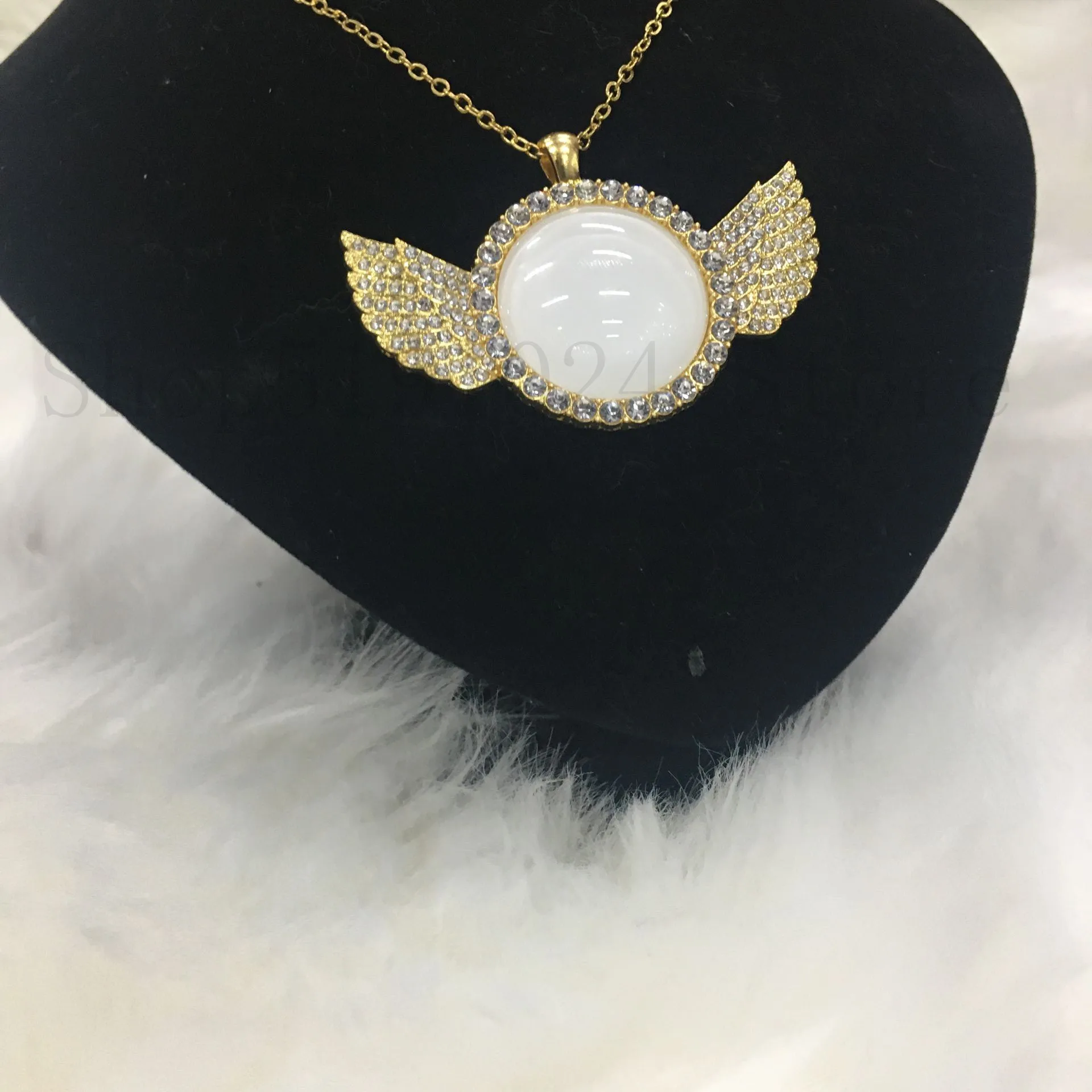 Free shipping Blank sublimation angel necklace for women jewelry heat transfer blank material DIY new gift 6pcs/lot