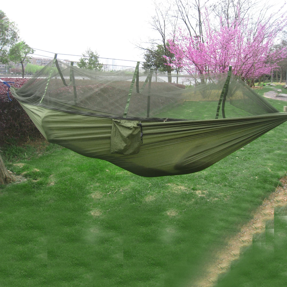 

Portable Outdoor Camping Tent Hammock with Mosquito Net 2 Person Canopy Parachute Hanging Bed Hunting Sleeping Swing Bed