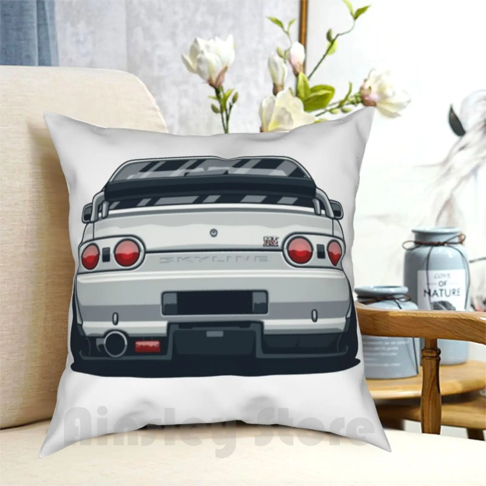 

R32 Pillow Case Printed Home Soft Throw Pillow Nissan Gtr Jdm Tuner Car Fast Cool R35 R34 R33 R32 Race Sportscar