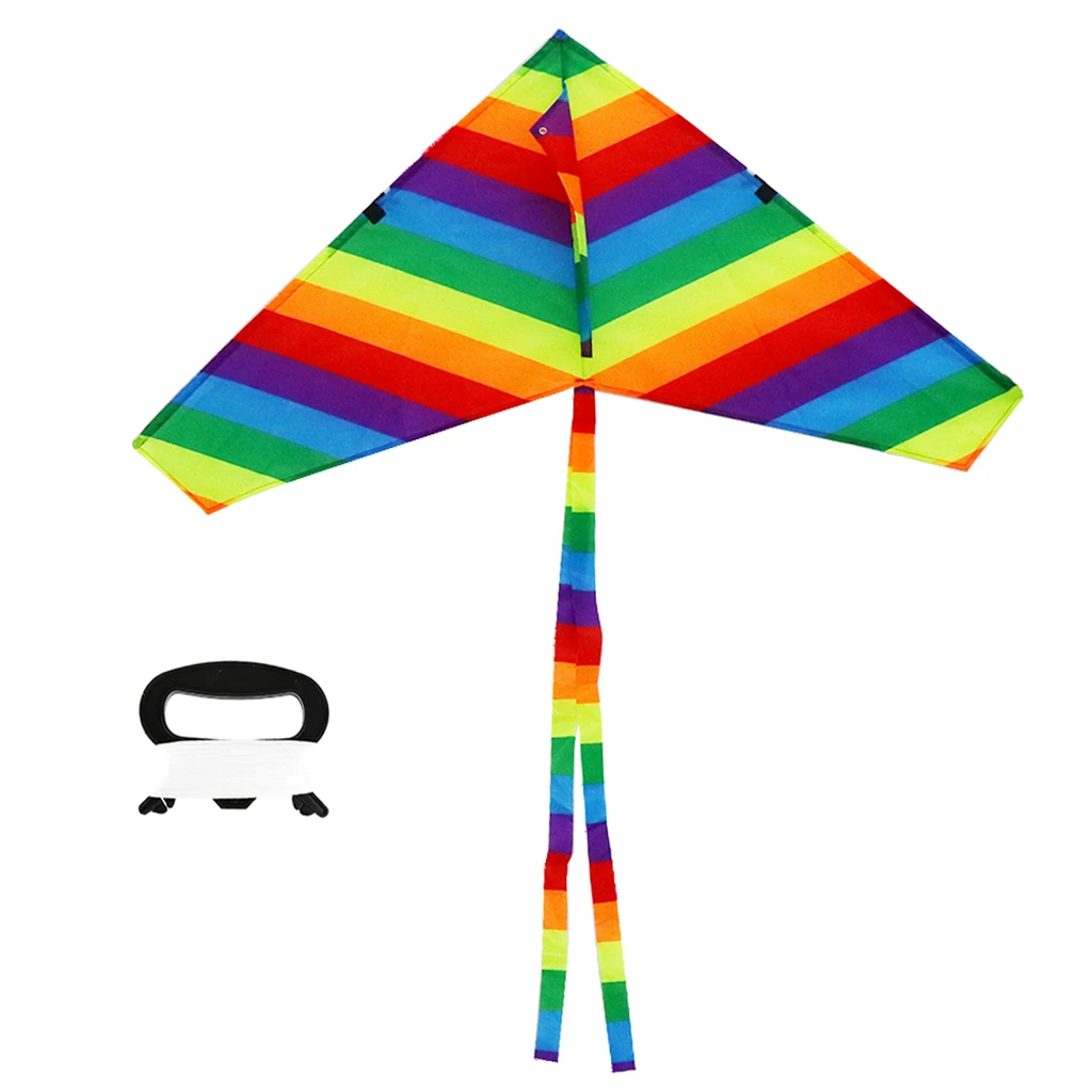Огромный Радужный треугольные воздушные змеи одна линия змей Windsock уличная игра