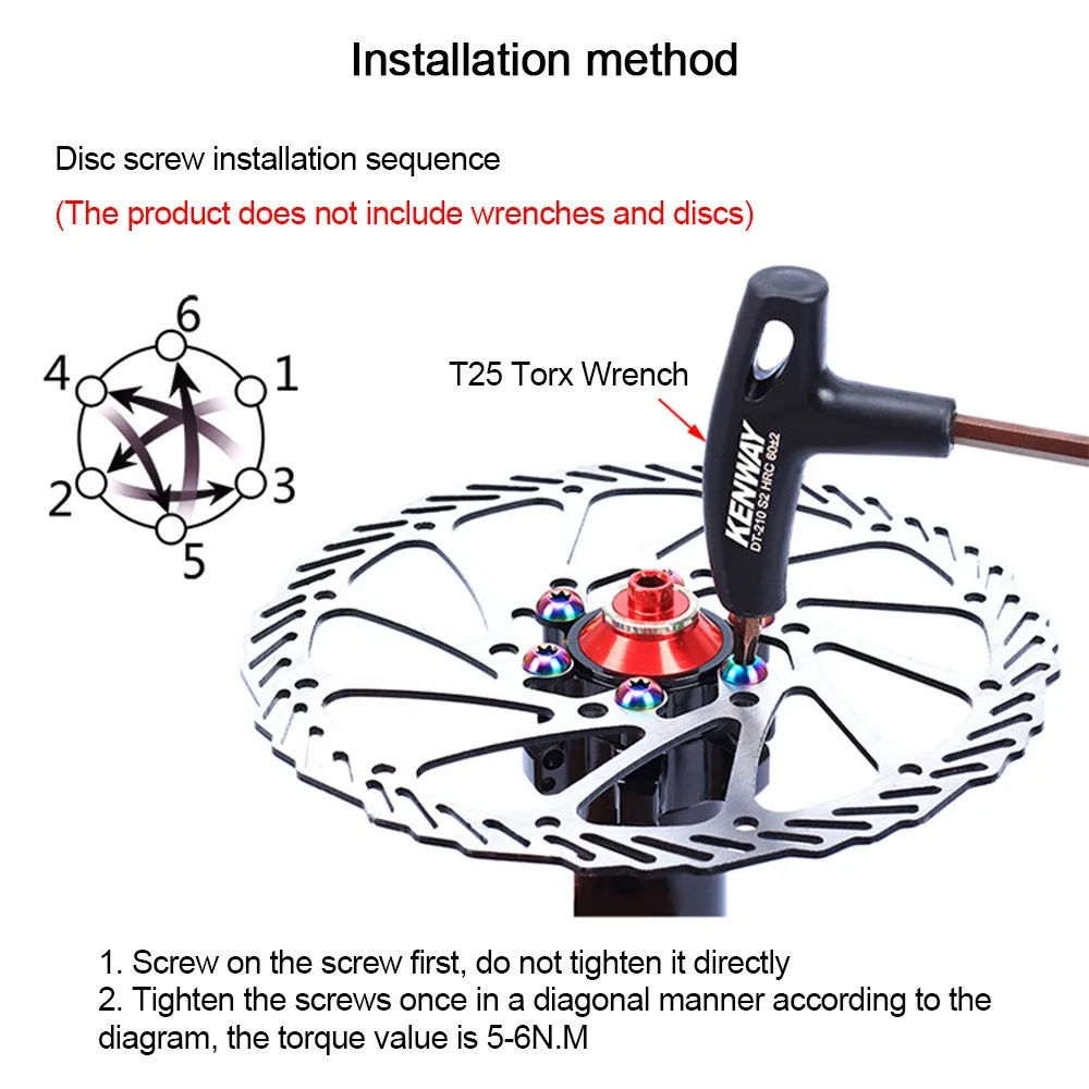 

6PCS/12PCS Stem Screw M5 Bike Brake Lever Titanium Disc Fixed Screws MTB Road Bike Ultralight Bicycle Bolts Cycling Riding Parts
