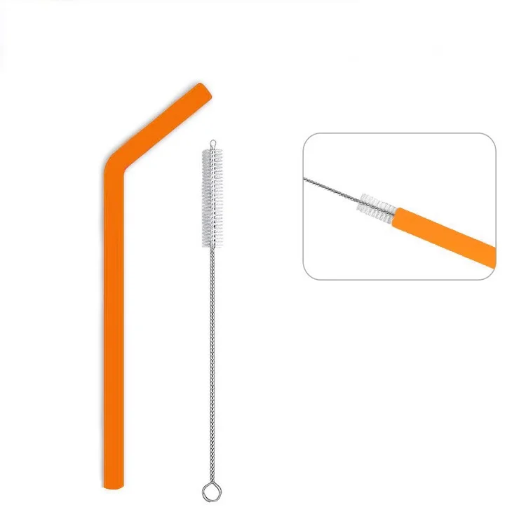 Пищевая многоцветная многоразовый силикон соломенная силиконовая трубочка с