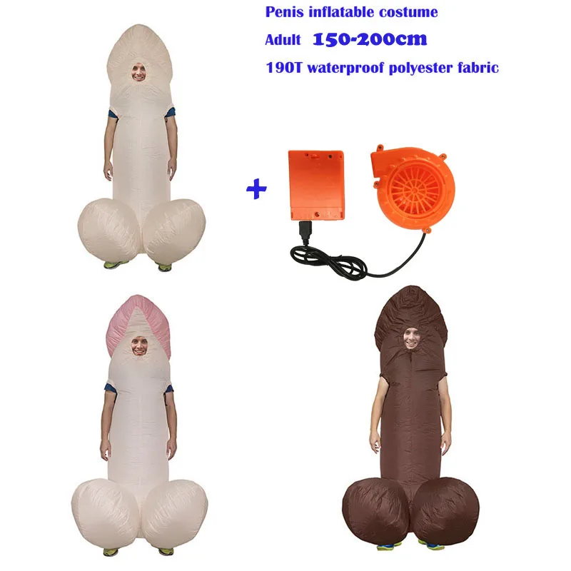 Inflatable Penis Sexy Costumes Adult Animal Men Dick Jumpsuit Funny Dress Cosplay Costume WILLY Carnival Suits |