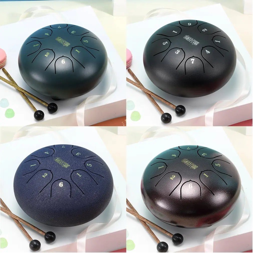 Пустой духовой барабан 6 дюймов 8 тон стальной язык с музыкальными аксессуарами