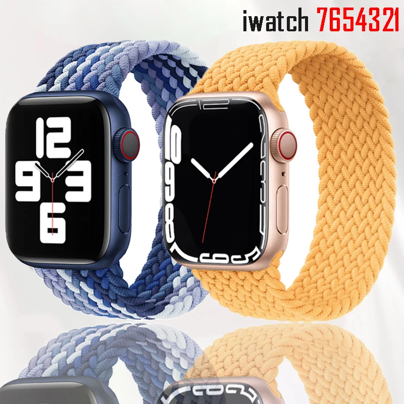 

Braided Solo Loop For Apple Watch band 44mm 40mm 42mm 38mm Fabric Nylon Elastic Belt Bracelet iWatch 4 5 SE 6 7 45mm 41mm Strap