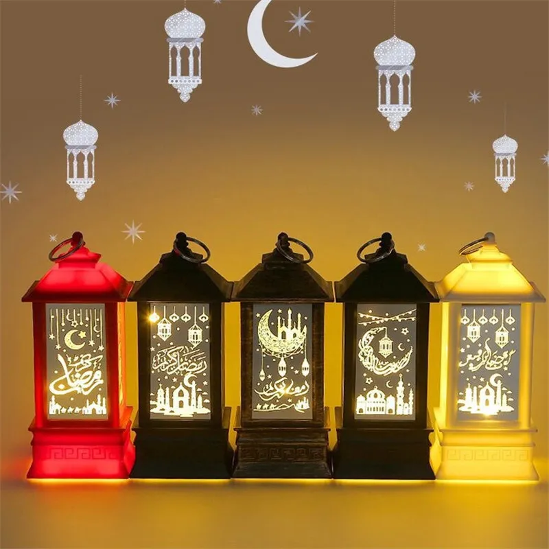 

2022 Eid Mubarak LED Lights Lantern Mubarak Ramadan Kareem Decor Muslim Islam Party Lights Home Decor Eid Al-Fitr Party Supplies