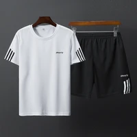 2021 mens summer quick drying sports outdoor mens t shirt plus five points sports pants short sleeve casual two piece suit