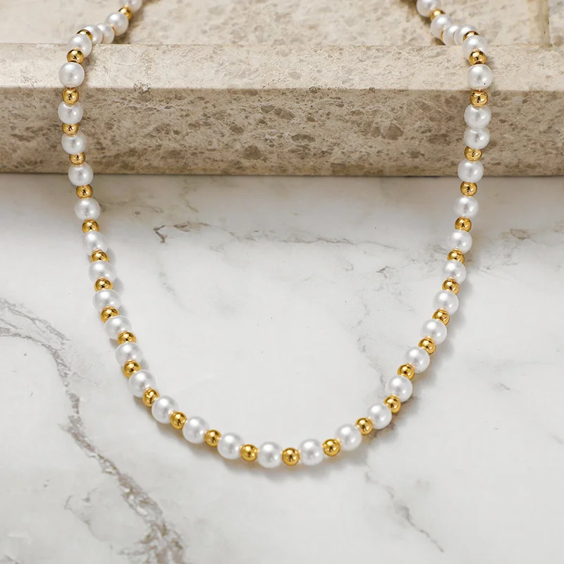 

Trendy Pearl Chocker Clavicle Chain Necklace for Women Gift Wholesale Simple Jewelry